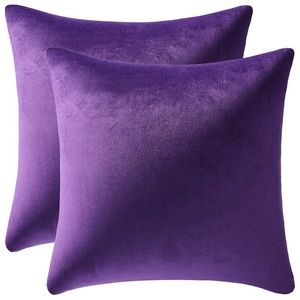 16x16 2pk Purple Velvet Pillow Covers